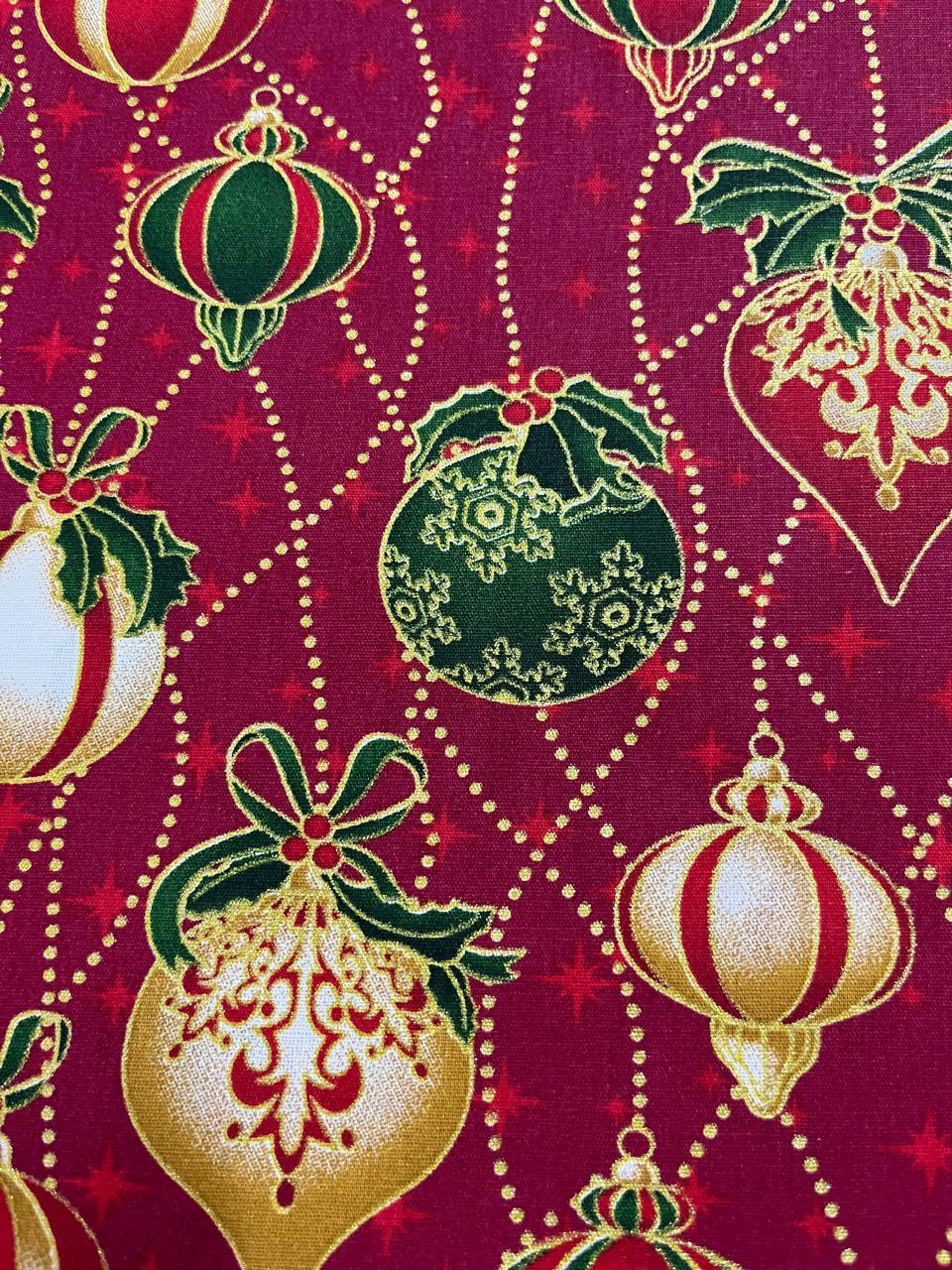 ESTAMPA NATAL GOLD BOLINHAS DE NATAL