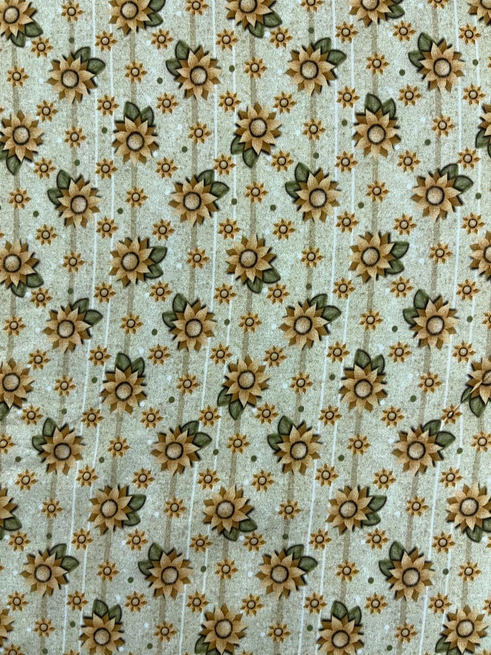 TRICOLINE MINI GIRASSÓIS FUNDO BEGE