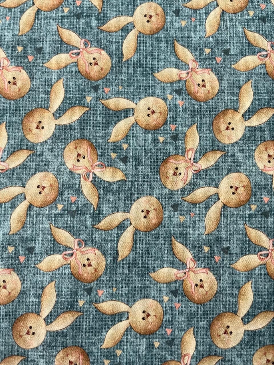 TRICOLINE ROSTOS COELHOS E FUNDO JEANS