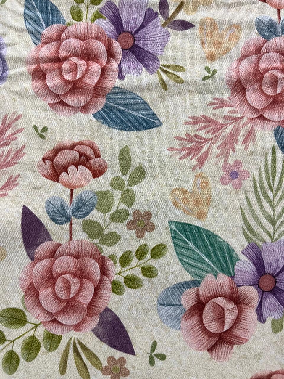 TRICOLINE FLORAL GRANDE PASSARINHOS