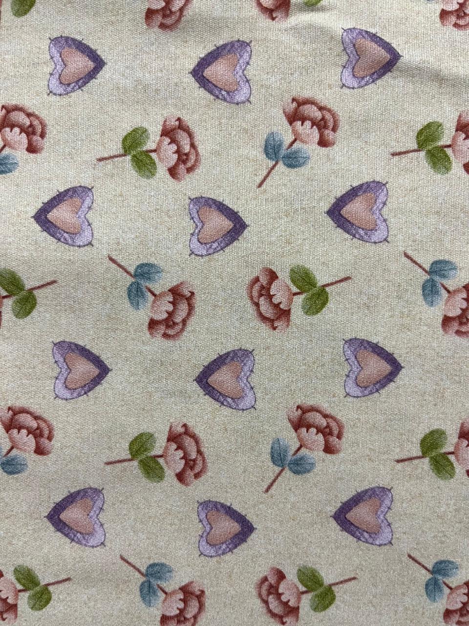 TRICOLINE FLORES E CORAÇÕES PASSARINHOS
