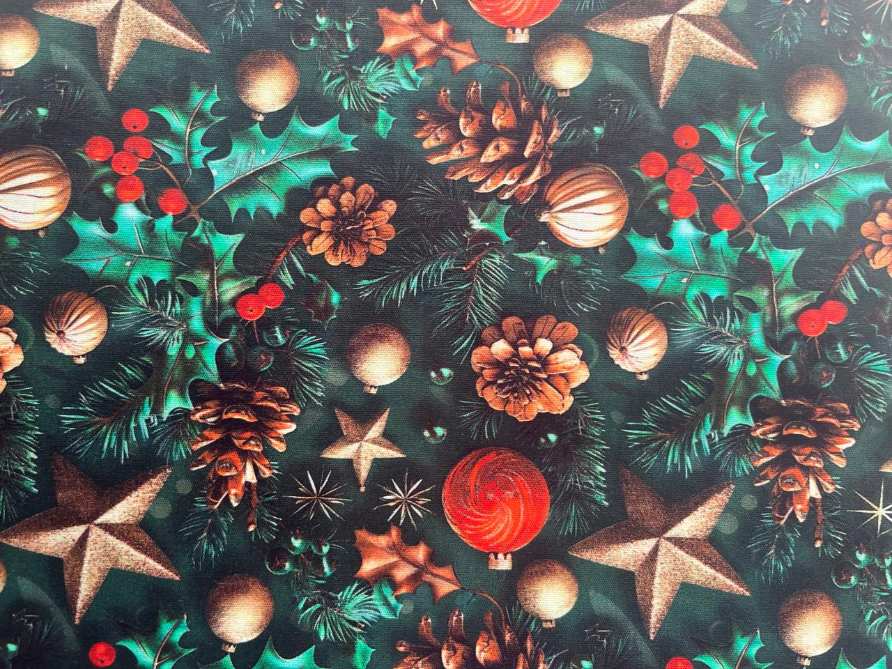 TECIDO DIGITAL 3D NATAL ENFEITES DA ÁRVORE