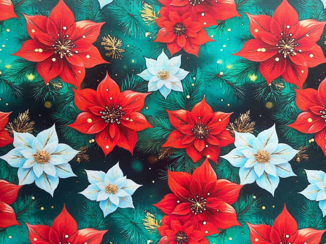 TECIDO DIGITAL 3D NATAL FUNDO VERDE