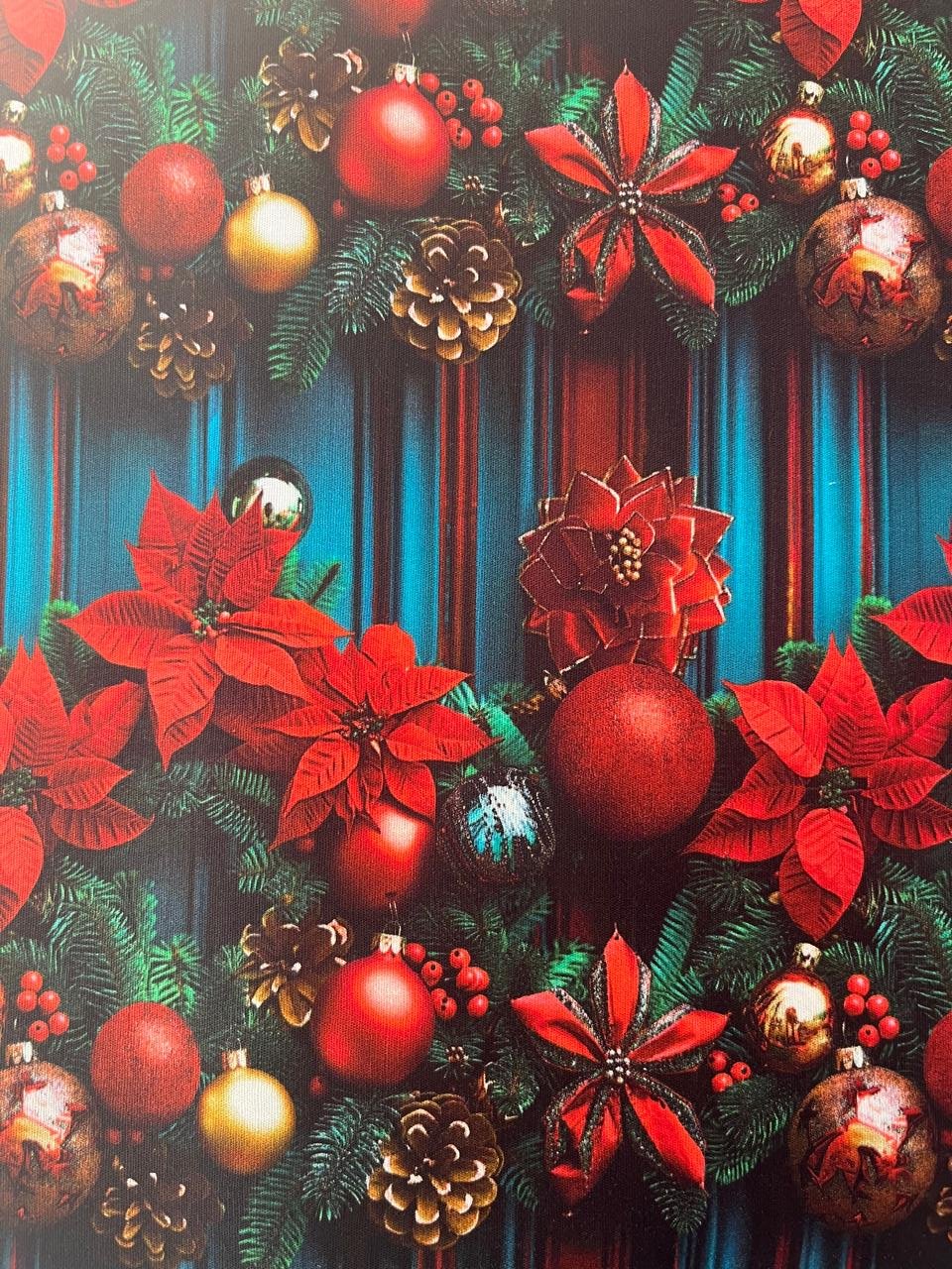 TECIDO DIGITAL 3D NATAL BOLINHAS DE NATAL